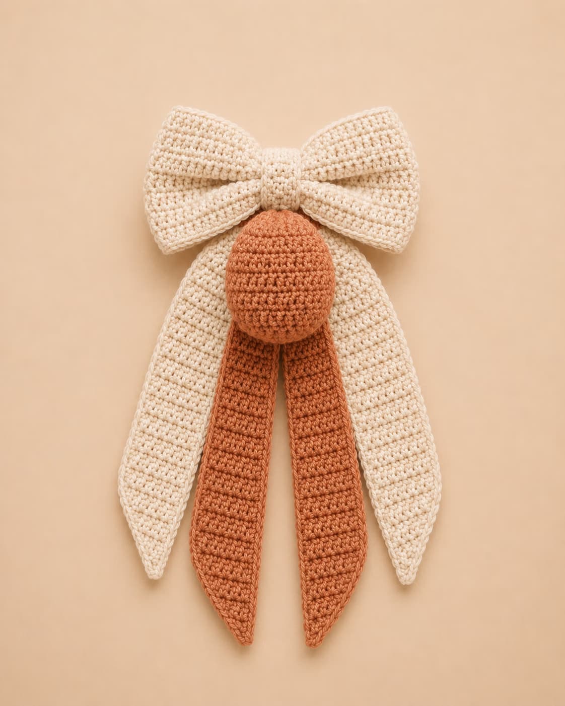 Bloom Hair Bow in Terracotta + Sand, front hero.