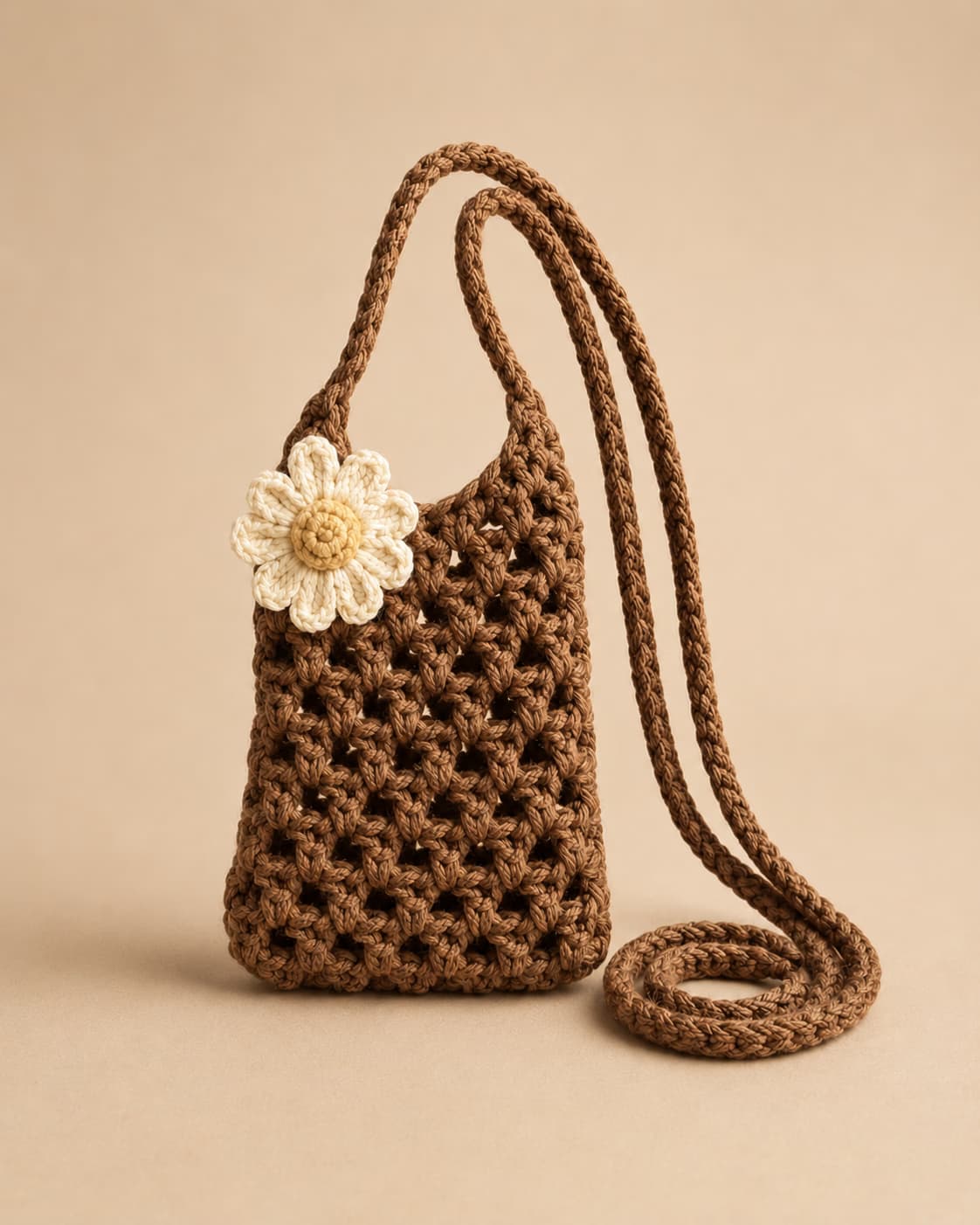 Seed Phone Pouch in Cocoa + Sand, front hero.