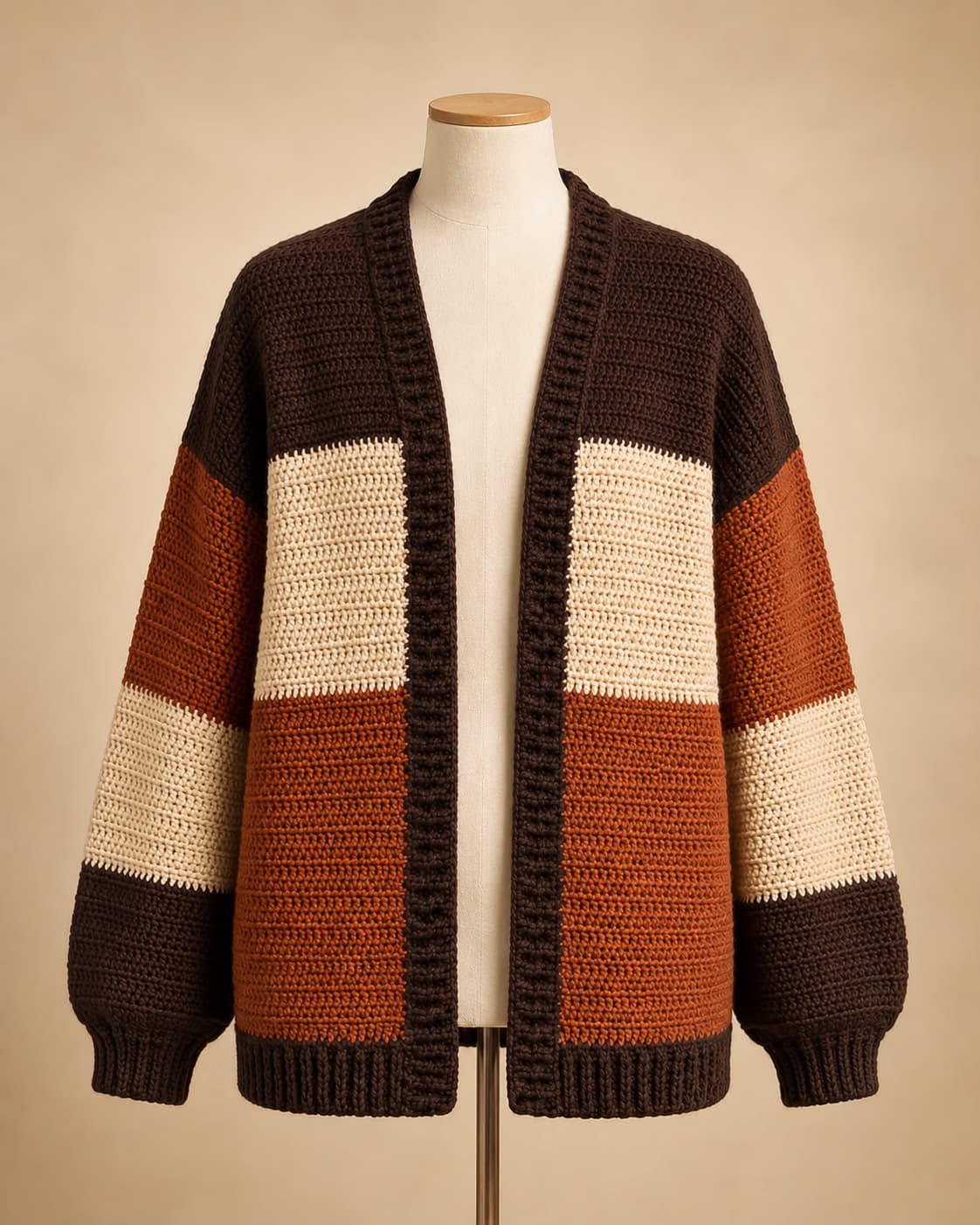 Terra Cardigan in Cocoa, front hero.
